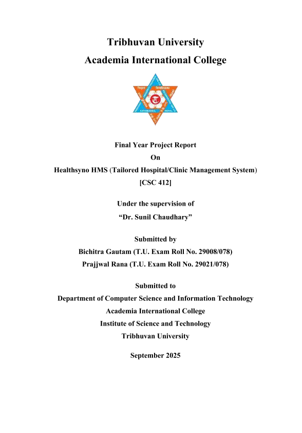 Healthsyno HMS (Tailored Hospital/Clinic Management System)